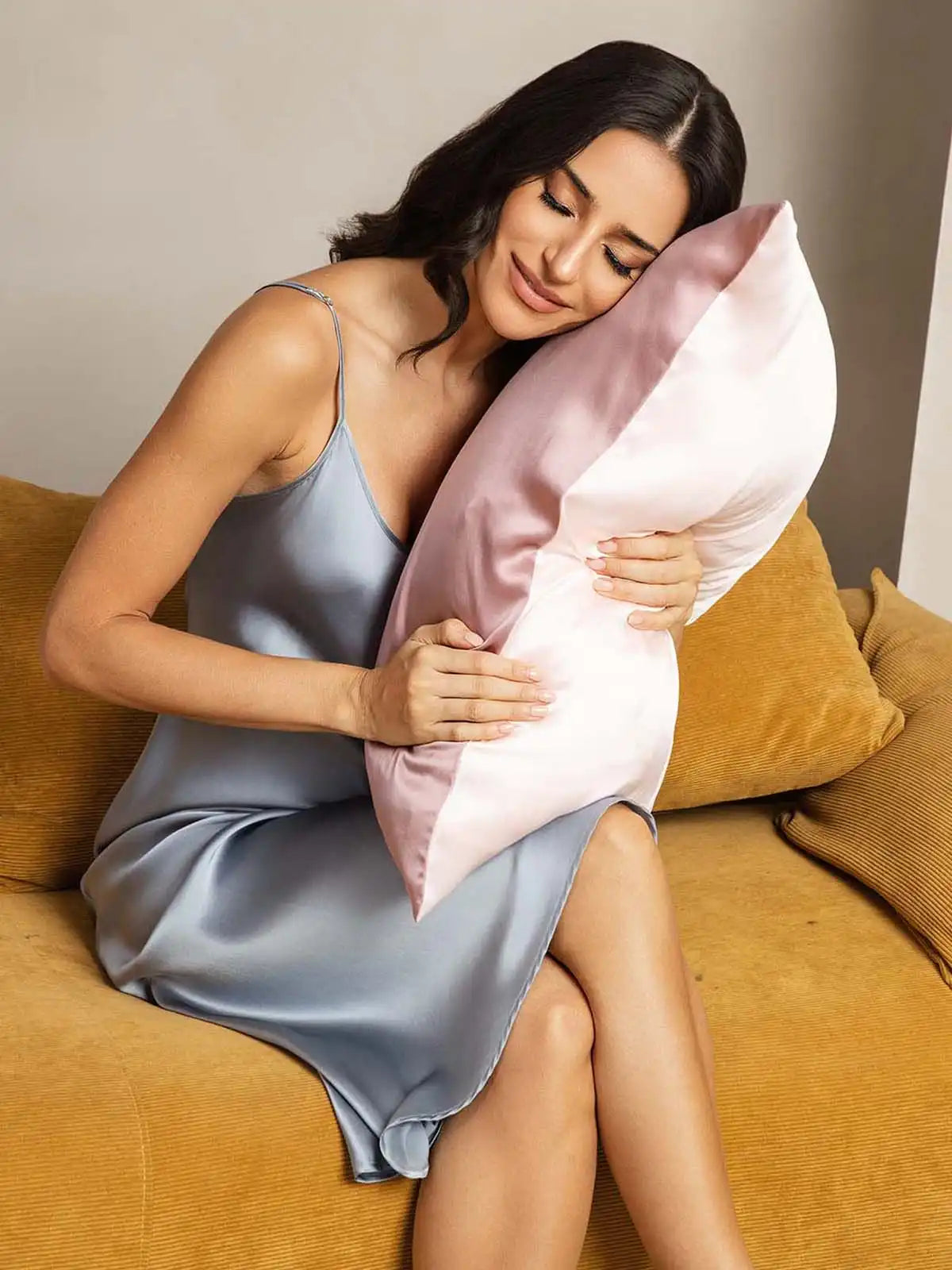 19Momme 100% Mulberry Silk Pillowcase - Two-tone Design