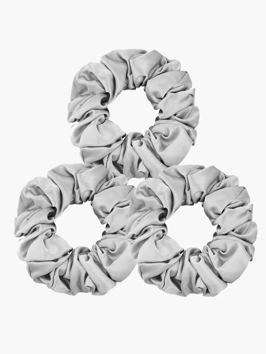 3Pcs Bundle 100% Mulberry Silk Large Hair Scrunchies - 3.5cm