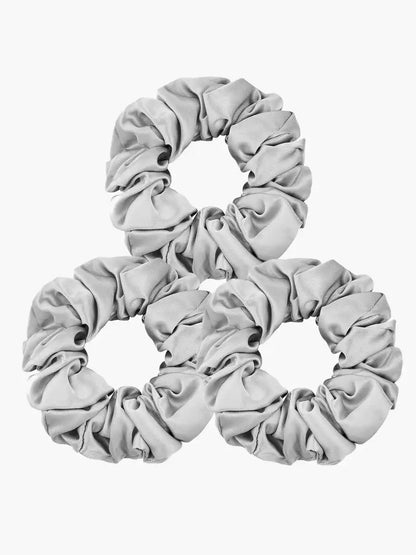 3Pcs Bundle 100% Mulberry Silk Large Hair Scrunchies - 3.5cm