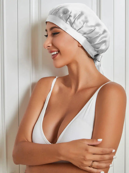 100% Mulberry Silk Sleep Cap for Hair Protection, Anti-Frizz Night Bonnet
