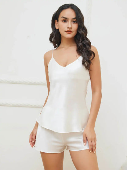 Clearance - 22Momme Silk Camisole & Sleep Shorts Set