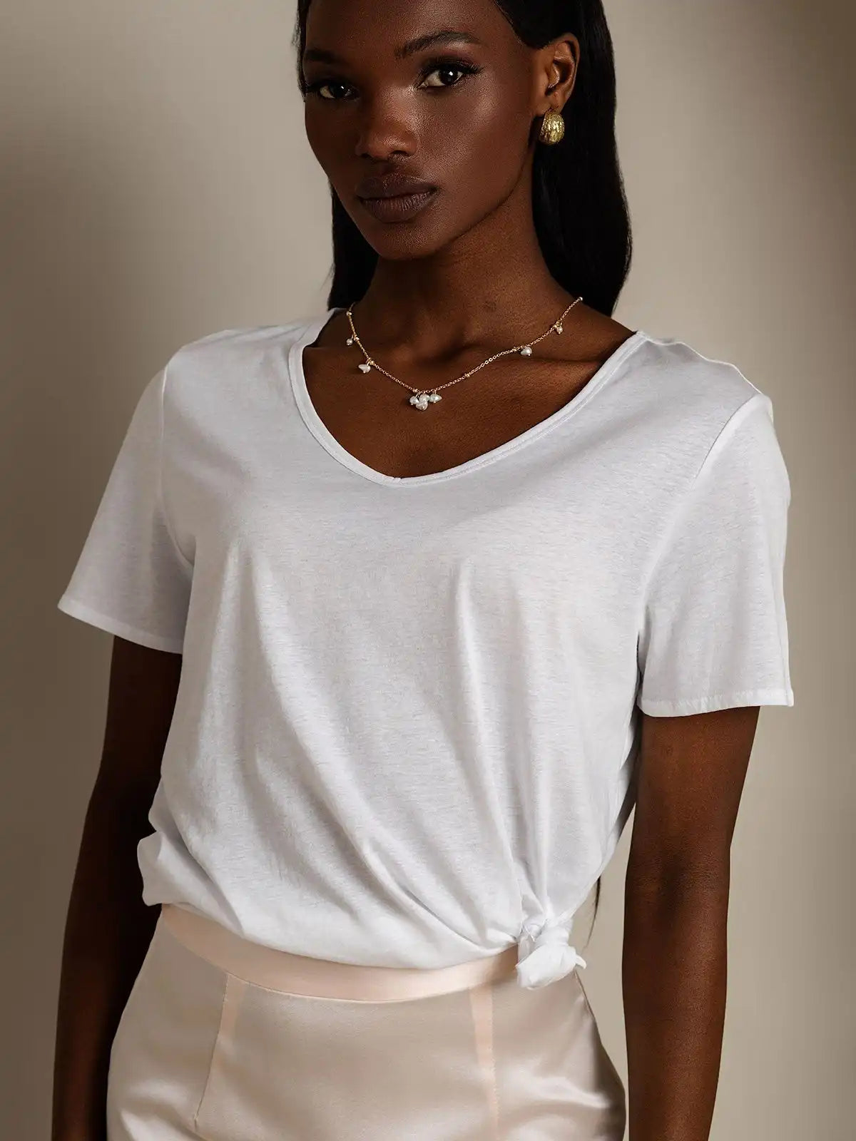 Clearance - Silk Blend V-neck Women's T-Shirt