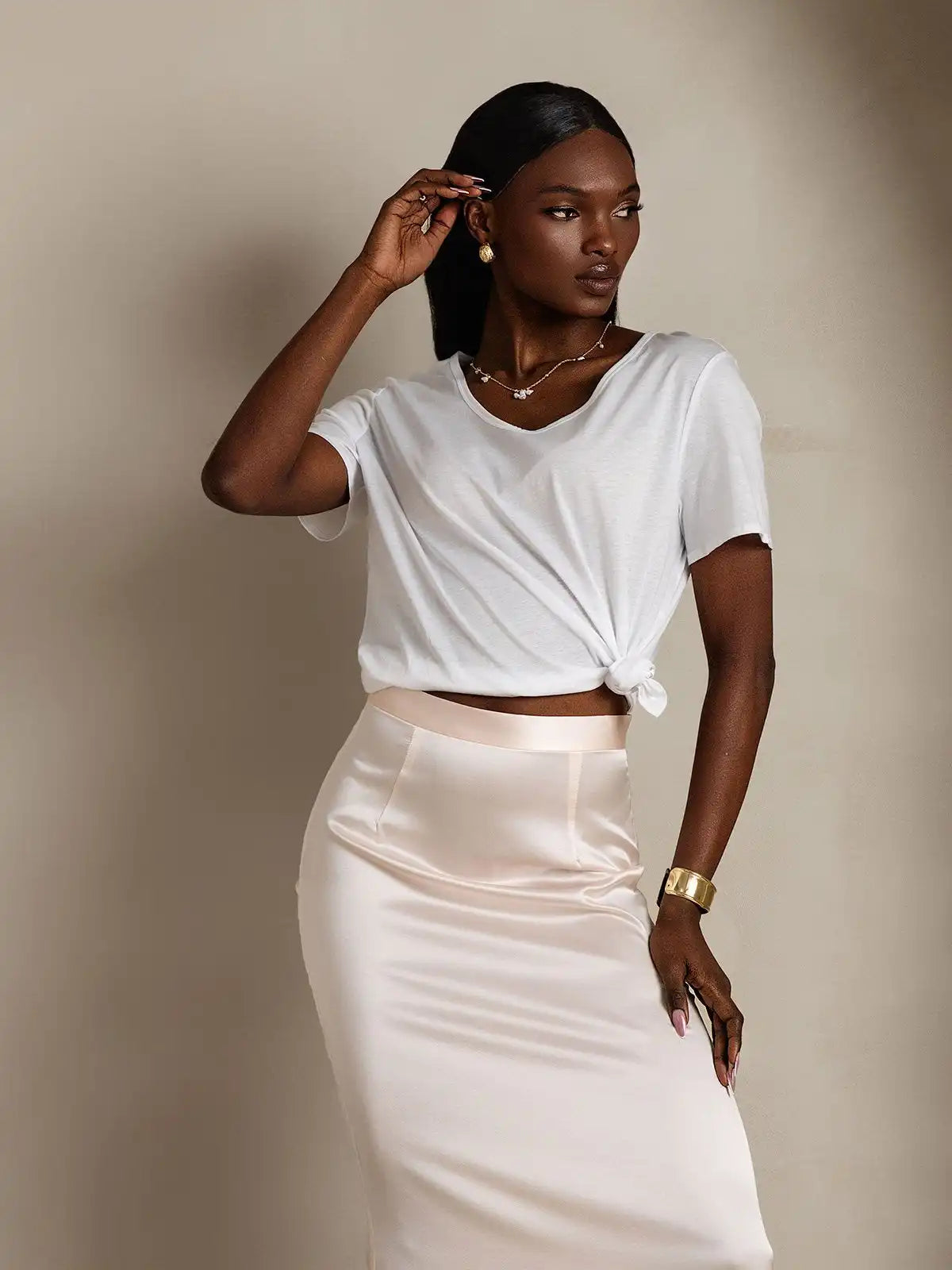 Clearance - Silk Blend V-neck Women's T-Shirt