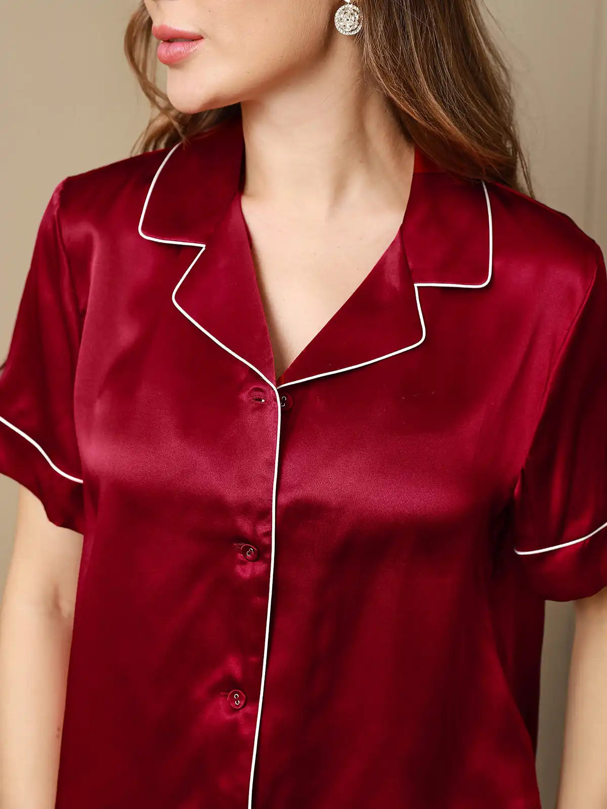 Clearance - 100% Mulberry Silk  Short Sleeve Pajamas Set
