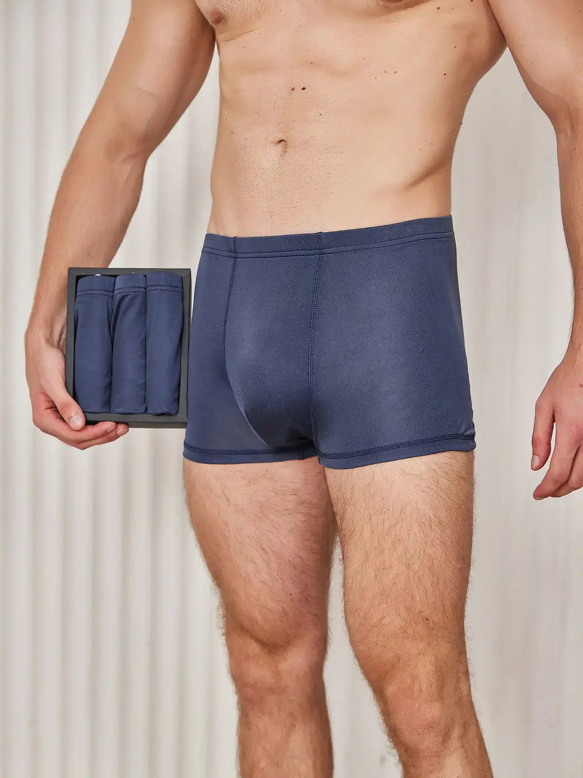 3Pcs Men‘s 100% Mulberry Silk Boxer Briefs Underwear