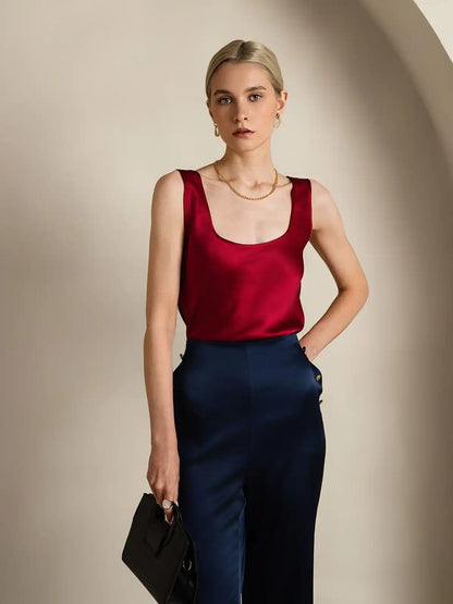 19Momme Silk Sleeveless U Neck Women's Tank Top