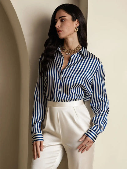 Women’s 19 Momme Silk Long Sleeves Button-Up Shirt
