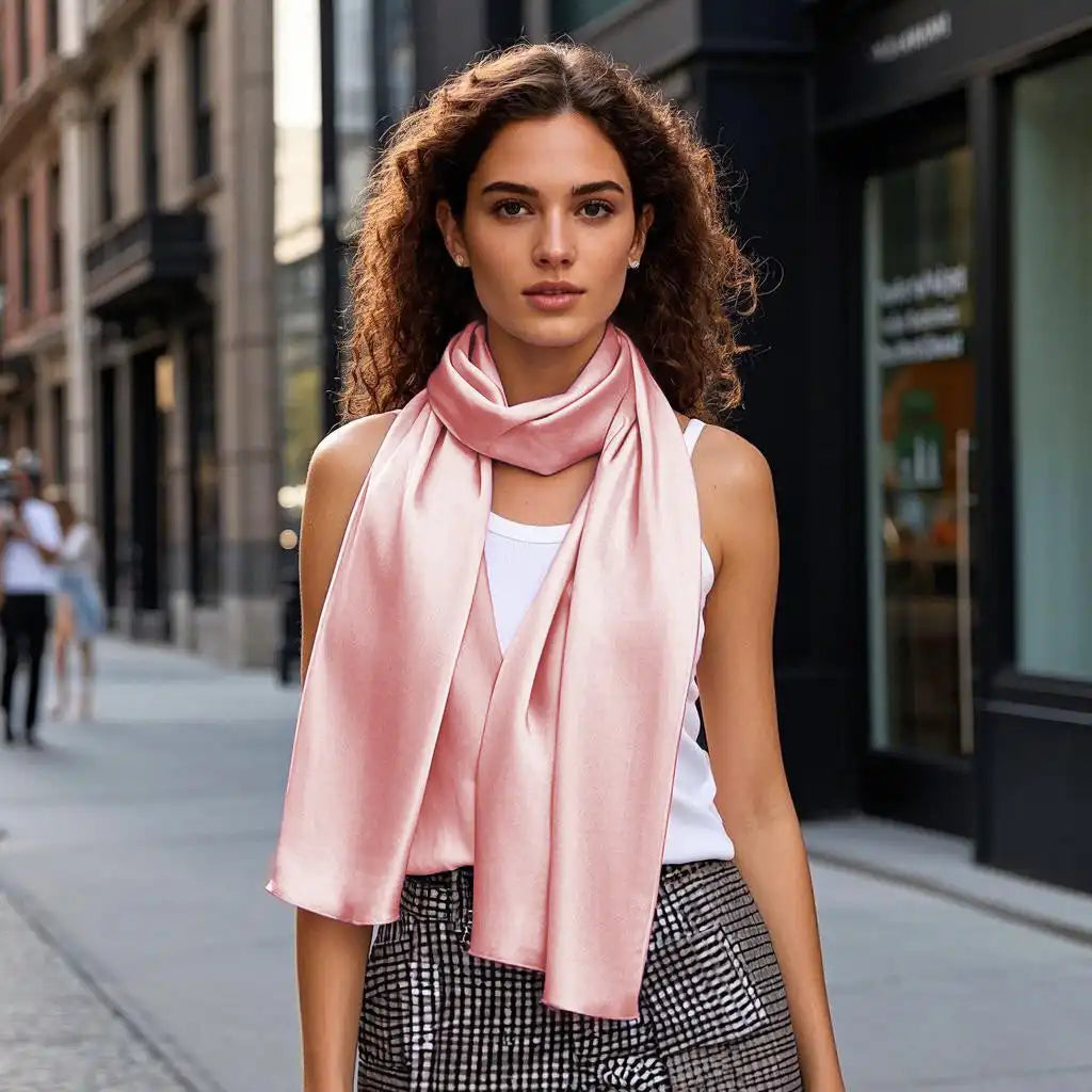 100% Mulberry Silk Rectangle Long Scarf/Shawl 170x53cm/67