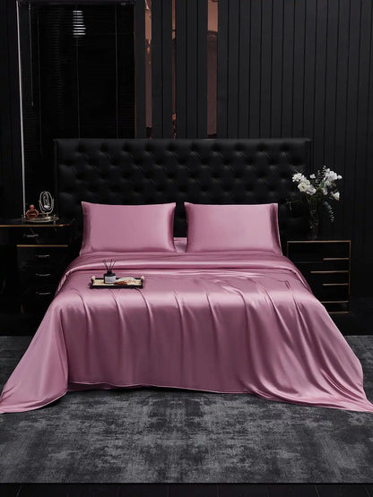19Momme 4Pcs Silk Set Duvet Cover+Fitted Sheet+2x Pillowcases