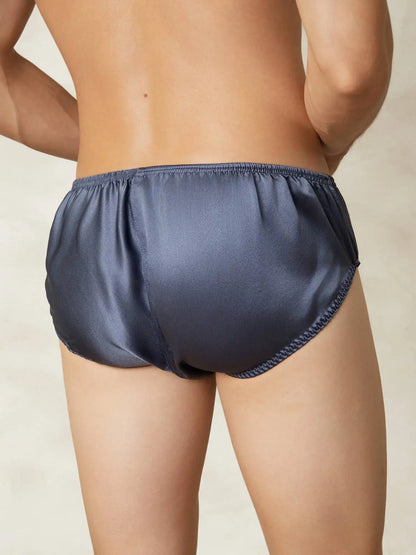 100% Mulberry Silk Briefs Men's Underwear with Elastic Waistband