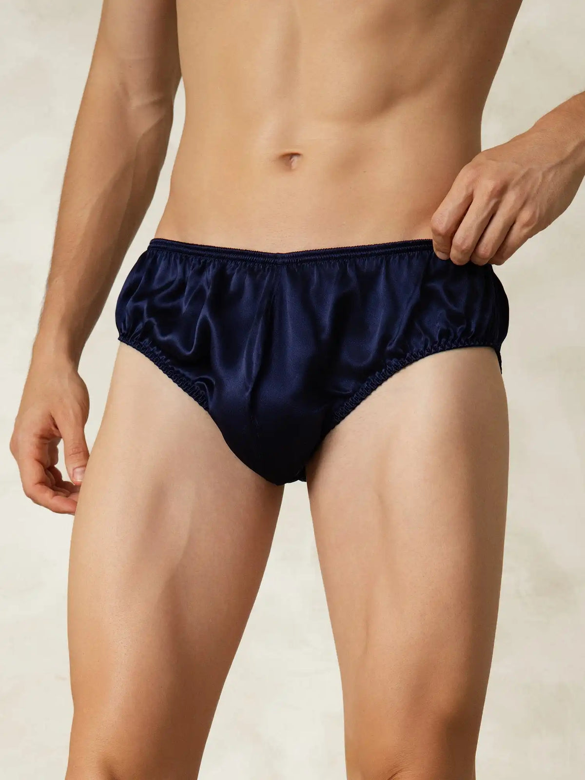 100% Mulberry Silk Briefs Men's Underwear with Elastic Waistband