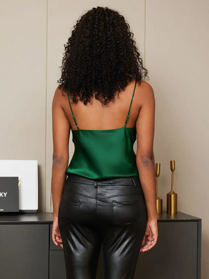 100% Mulberry Silk Spaghetti Strap Basic Camisole Top