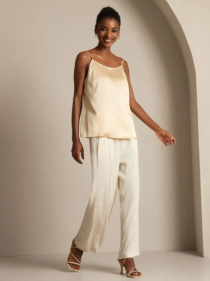 19Momme Silk Spaghetti Strap Round Neck Camisoles