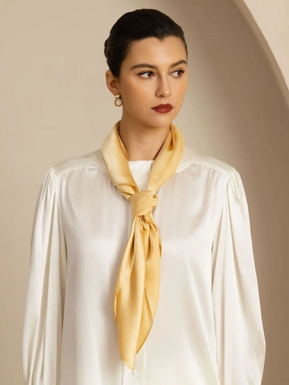 100% Mulberry Silk Classic  Elegant Square Scarf - Size 90x90cm