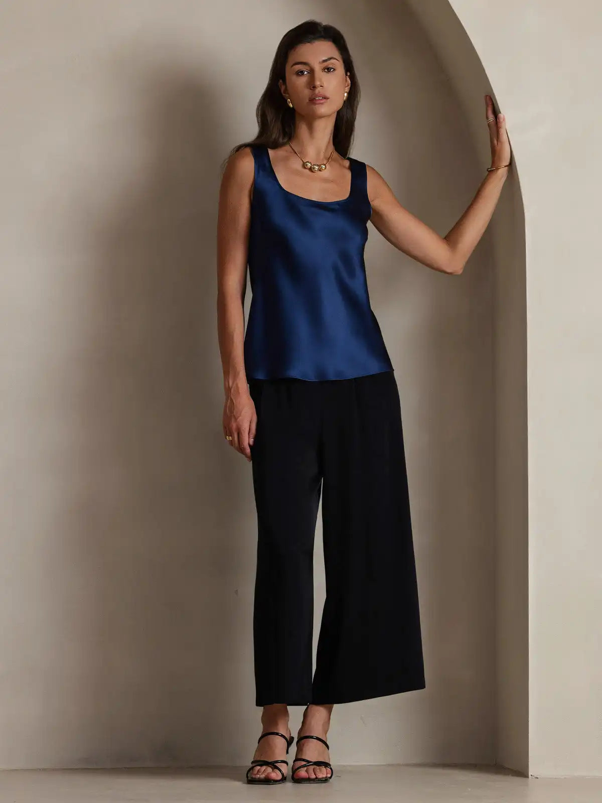 Women's 19Momme Silk Sleeveless U Neck Tank Top