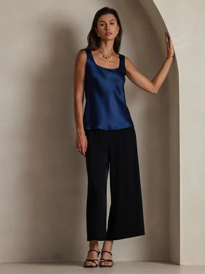 Women's 19Momme Silk Sleeveless U Neck Tank Top