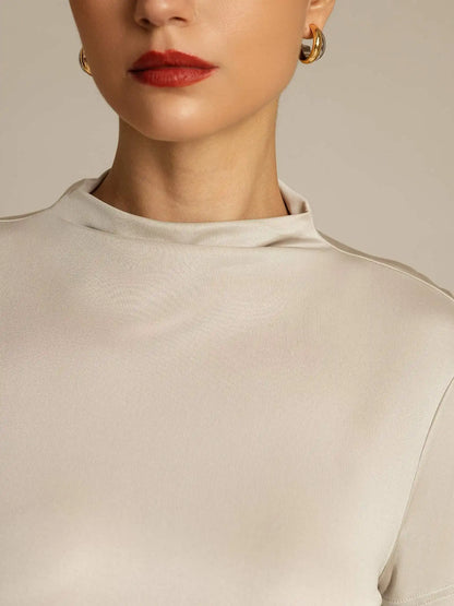 Clearance - Pure Silk Short Sleeve Mock Women's T-Shirt