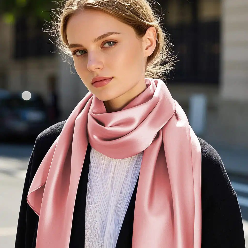 100% Mulberry Silk Rectangle Long Scarf/Shawl 170x53cm/67
