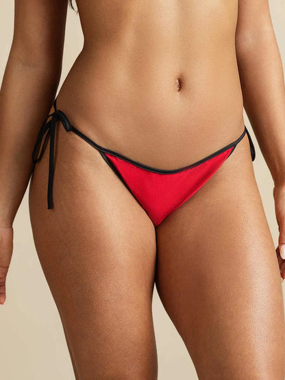 100% Mulberry Silk Adjustable Side-Tie String Bikini Panty
