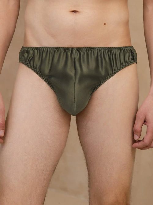 Pure Silk Men's Comfort Breathable Brief Underwear