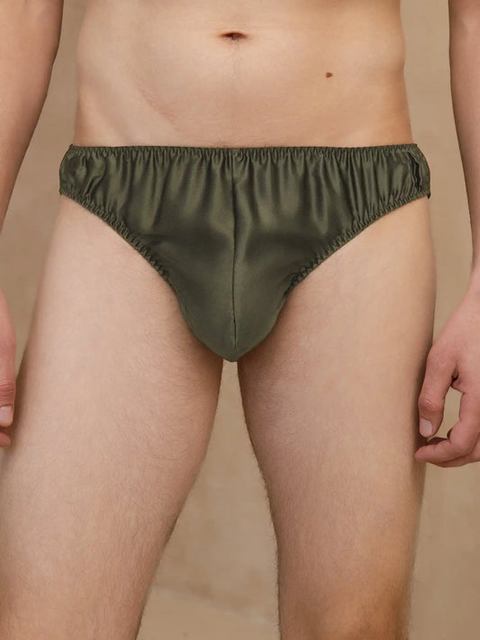 Pure Silk Men's Comfort Breathable Brief Underwear