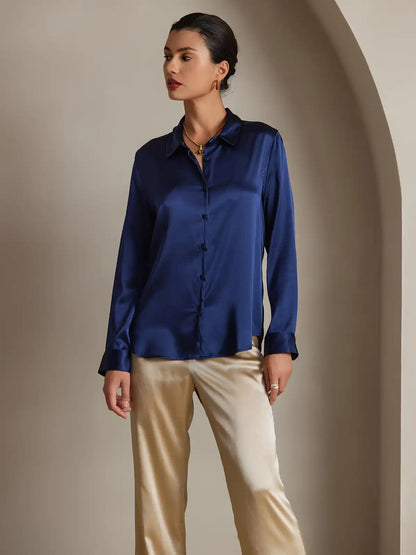Women’s 19 Momme Silk Long Sleeves Button-Up Shirt
