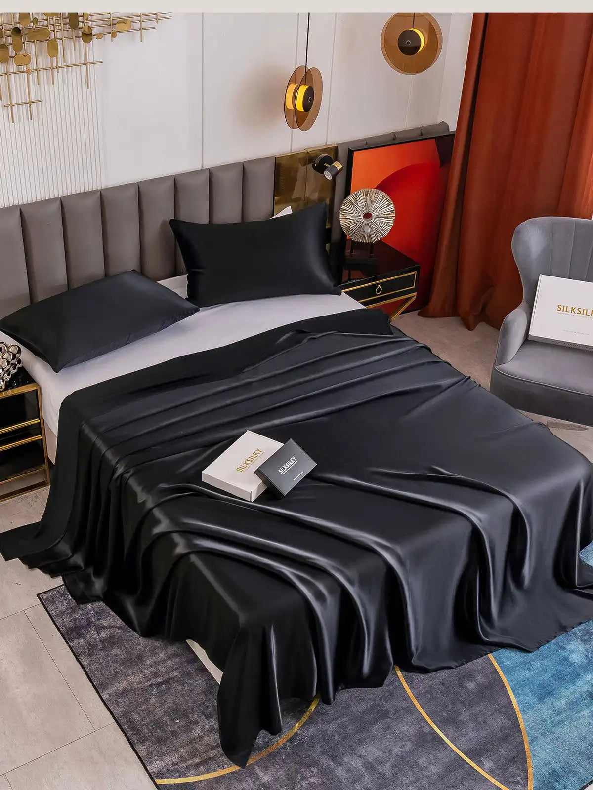 19Momme 3Pcs Silk Set Flat Sheet+2x Pillowcases