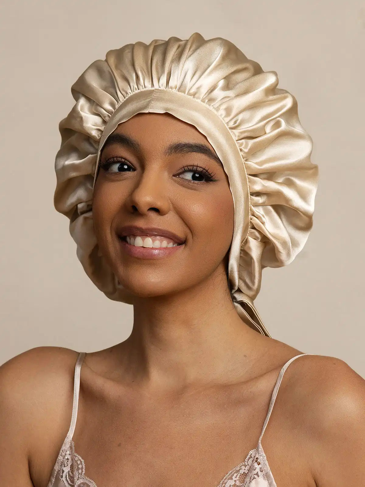 100% Mulberry Silk Elegant Bonnet with Long Ribbons