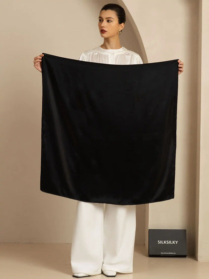 100% Mulberry Silk Classic  Elegant Square Scarf - Size 90x90cm