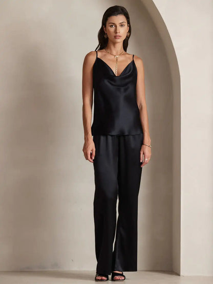 19Momme Silk Cowl Neck Camisole Top
