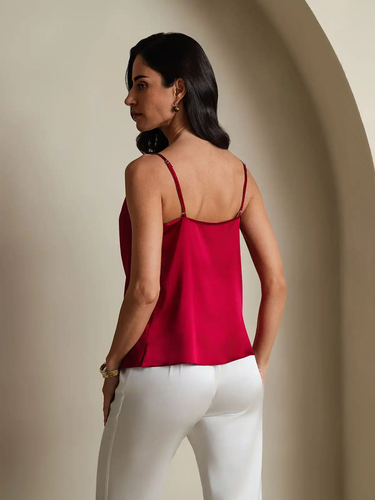 19Momme Silk Cowl Neck Camisole Top