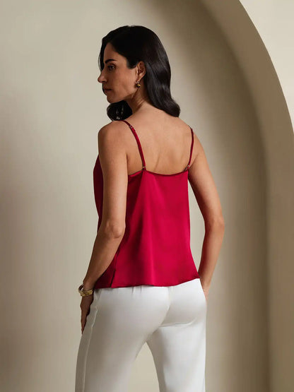 19Momme Silk Cowl Neck Camisole Top