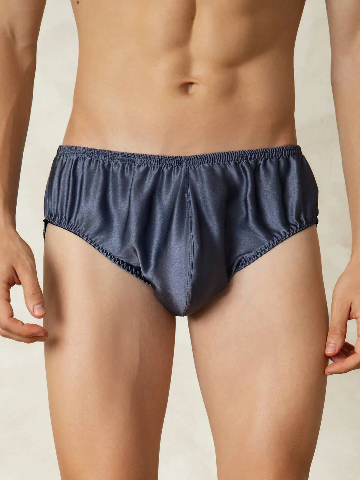 100% Mulberry Silk Briefs Men's Underwear with Elastic Waistband