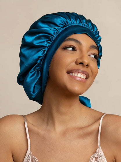 100% Mulberry Silk Elegant Bonnet with Long Ribbons