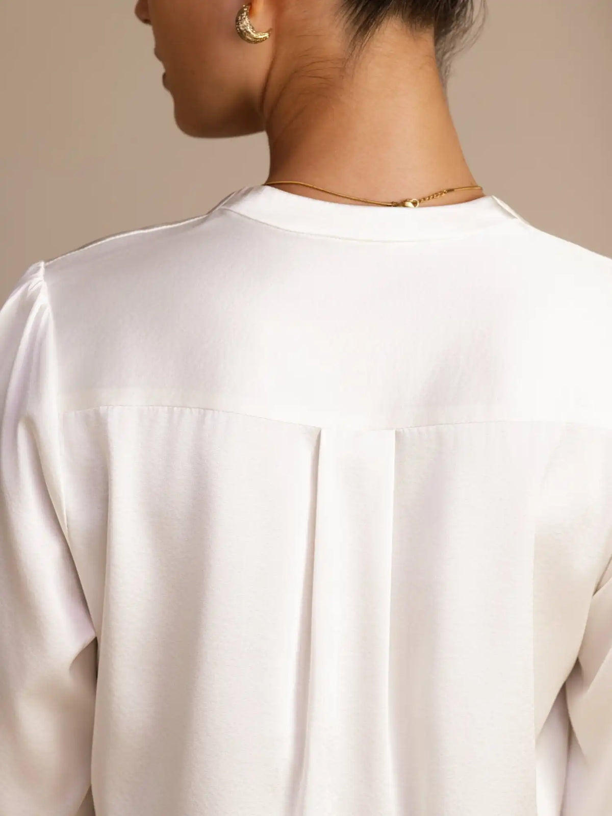 19Momme Silk Women’s Wrap Neck Long Sleeve Blouse