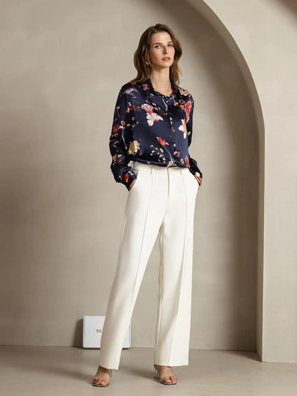 Women’s 19 Momme Silk Long Sleeves Button-Up Shirt