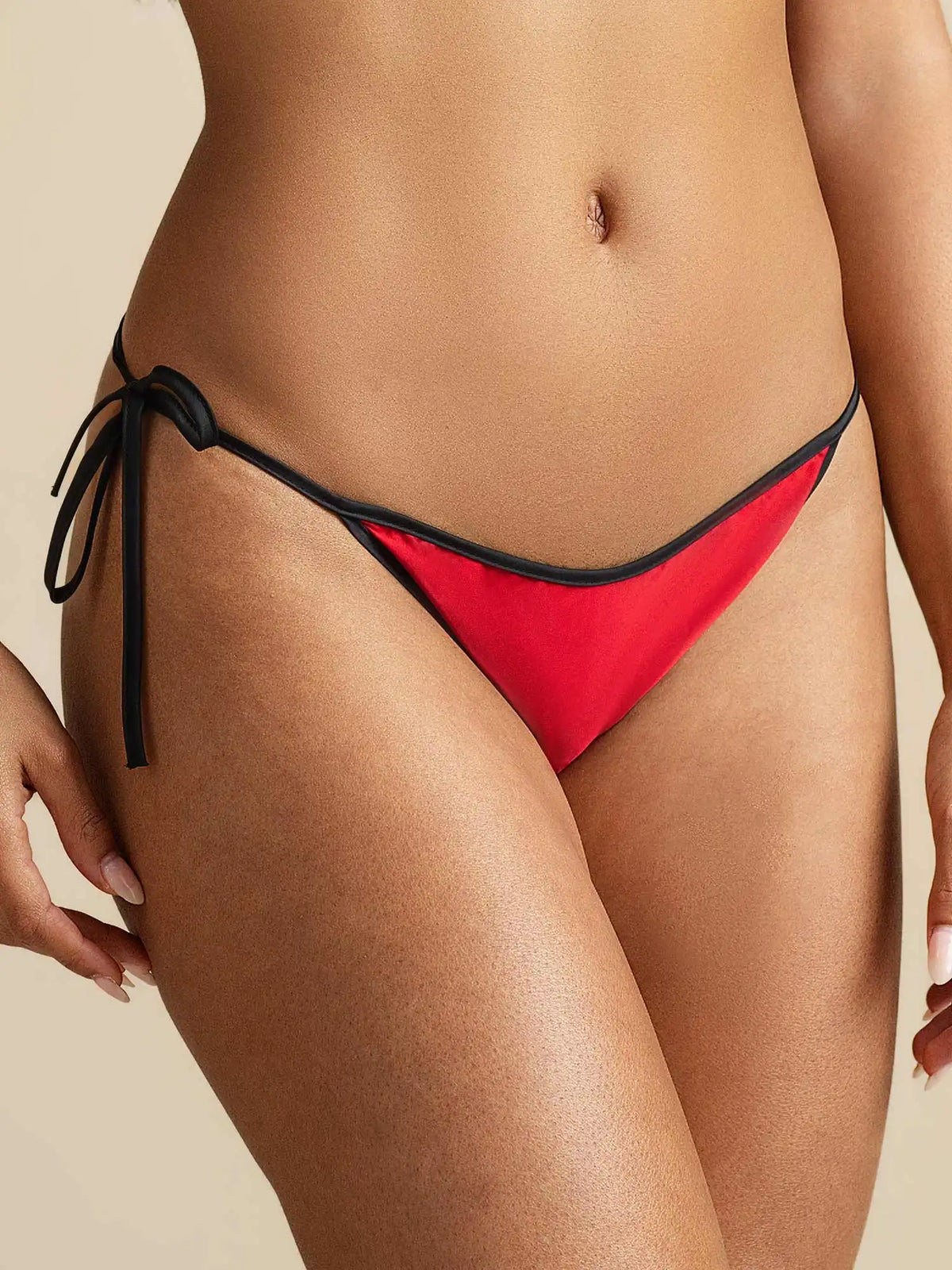 100% Mulberry Silk Adjustable Side-Tie String Bikini Panty