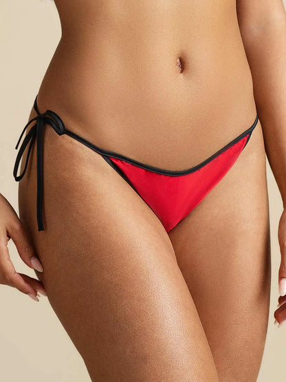 100% Mulberry Silk Adjustable Side-Tie String Bikini Panty