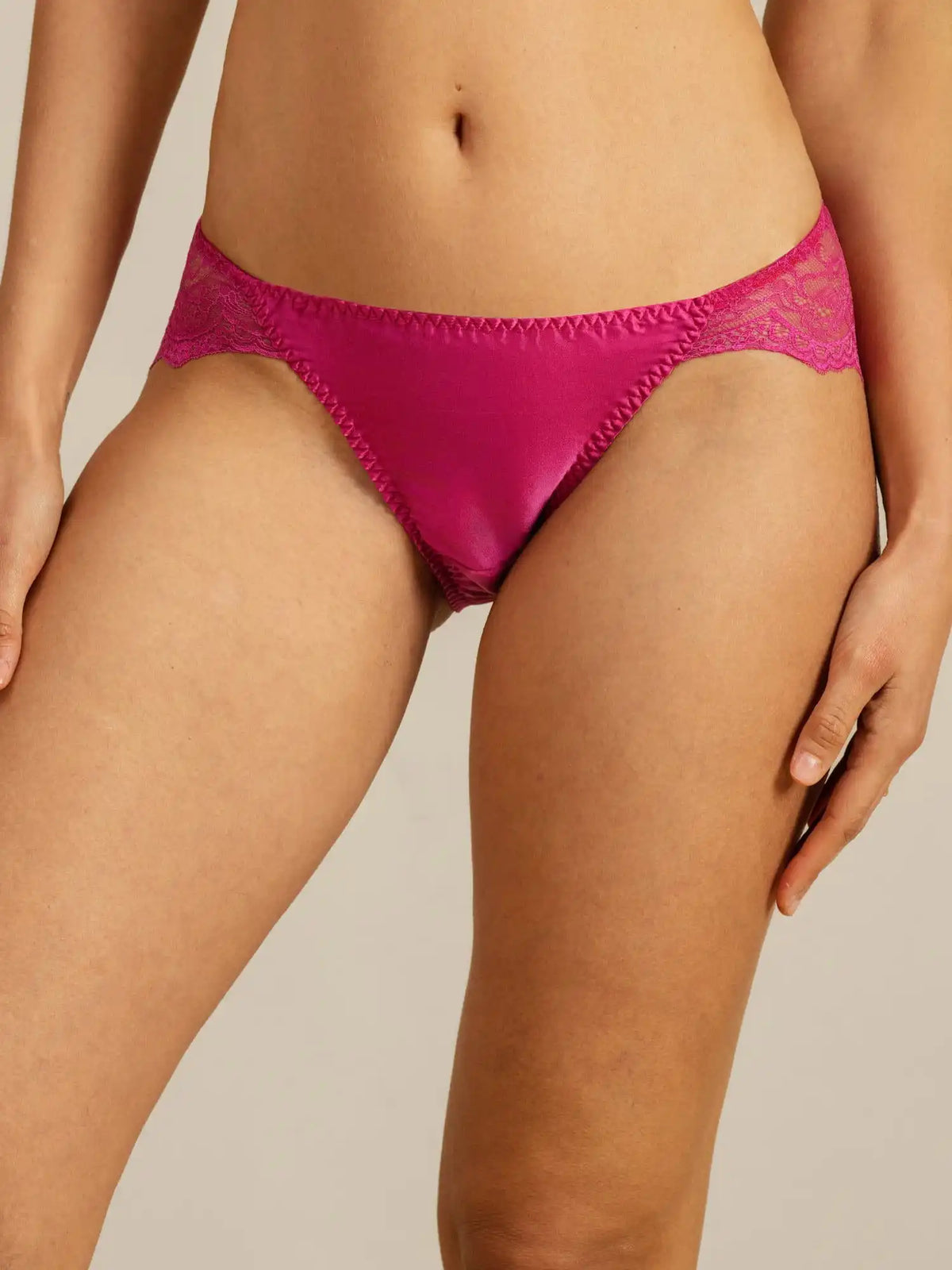 100% Mulberry Silk Sexy Comfort Scalloped Lace Panty
