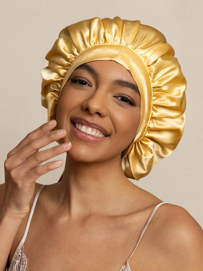 100% Mulberry Silk Elegant Bonnet with Long Ribbons