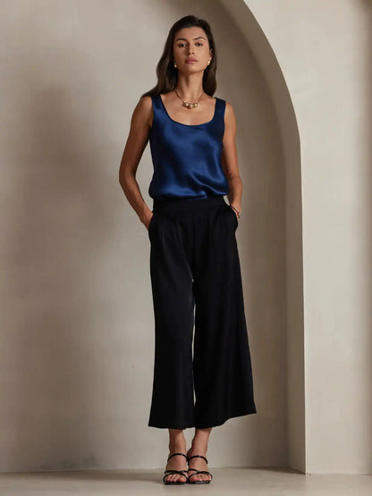 Women's 19Momme Silk Sleeveless U Neck Tank Top