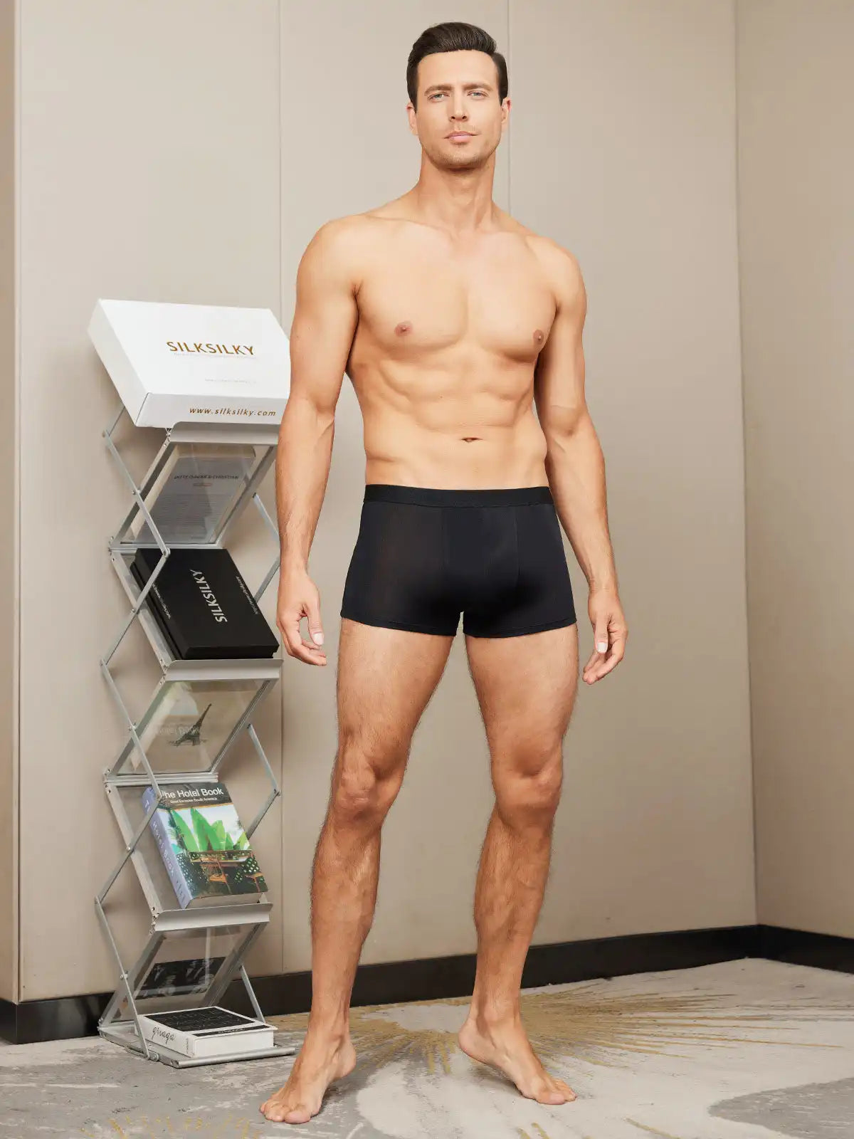 Men‘s 100% Mulberry Silk Boxer Briefs Underwear
