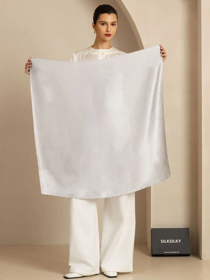 100% Mulberry Silk Classic  Elegant Square Scarf - Size 90x90cm