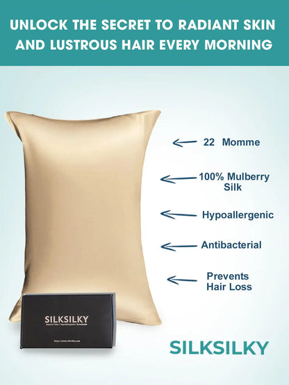 22Momme 100% Mulberry Silk Pillowcase - Envelope Closure