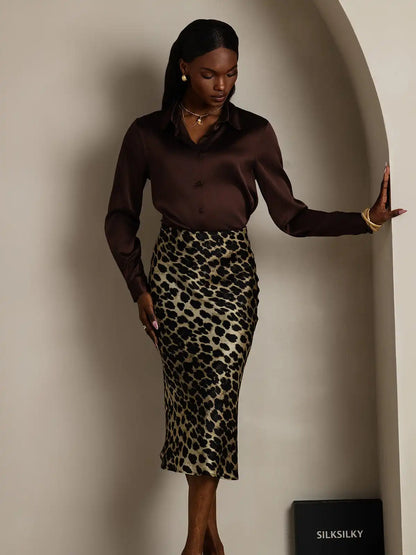 Women’s 19 Momme Silk Long Sleeves Button-Up Shirt