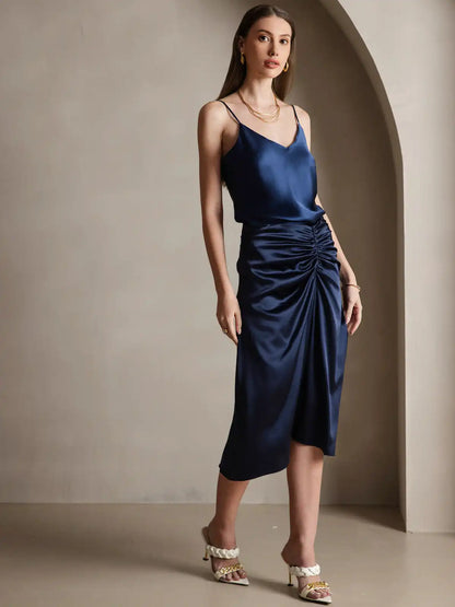 100% Mulberry Silk Spaghetti Strap V Neck Camisole Top