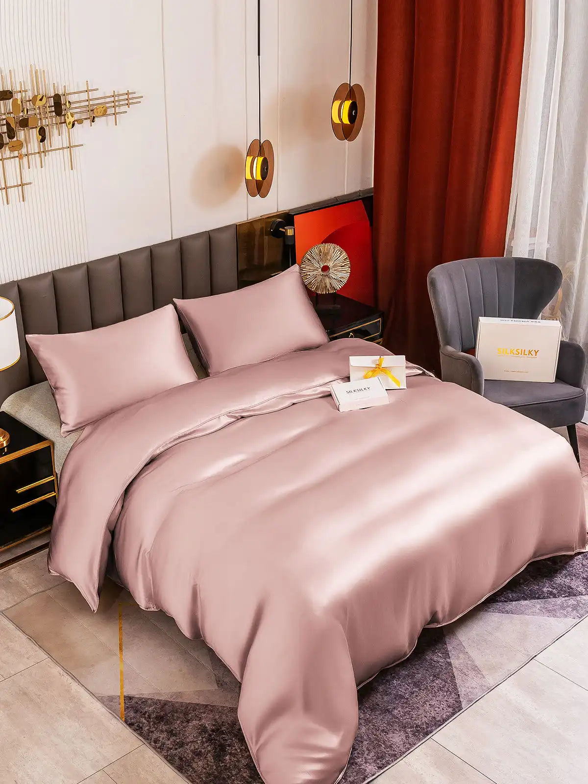 19Momme 3Pcs Silk Set Duvet Cover+2x Pillowcases