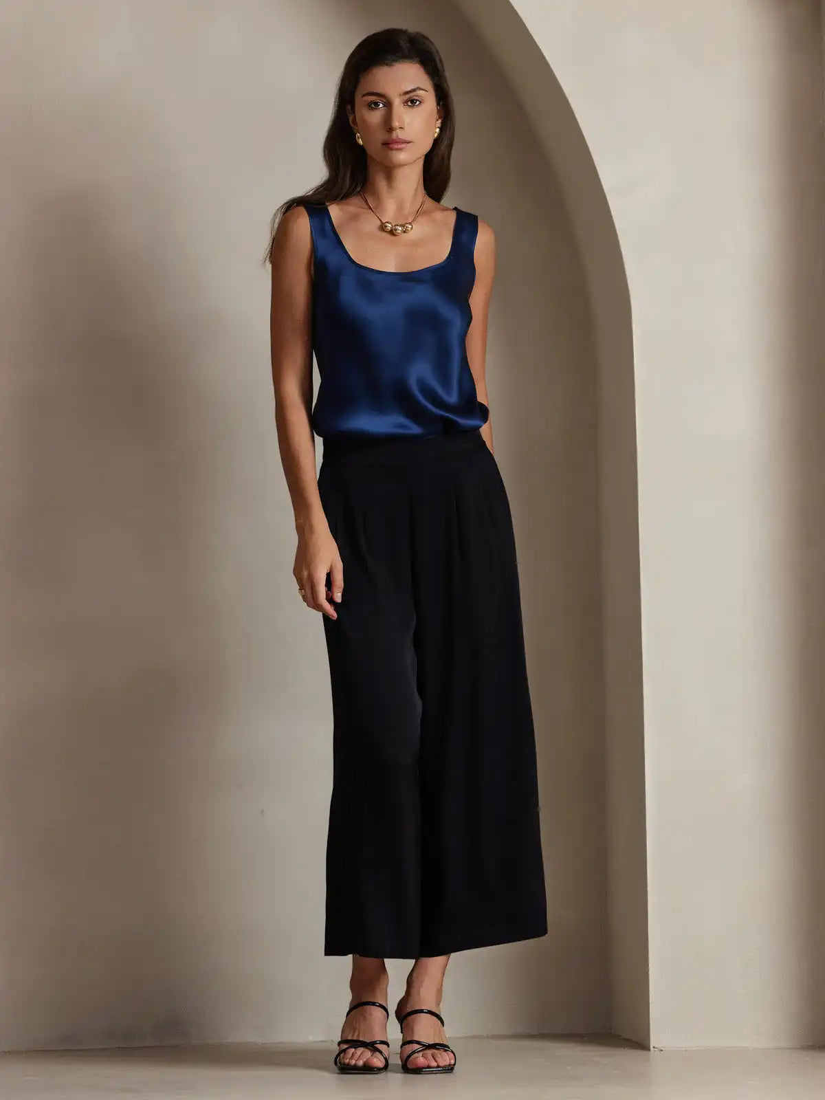 Women's 19Momme Silk Sleeveless U Neck Tank Top