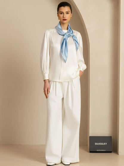 100% Mulberry Silk Classic  Elegant Square Scarf - Size 90x90cm