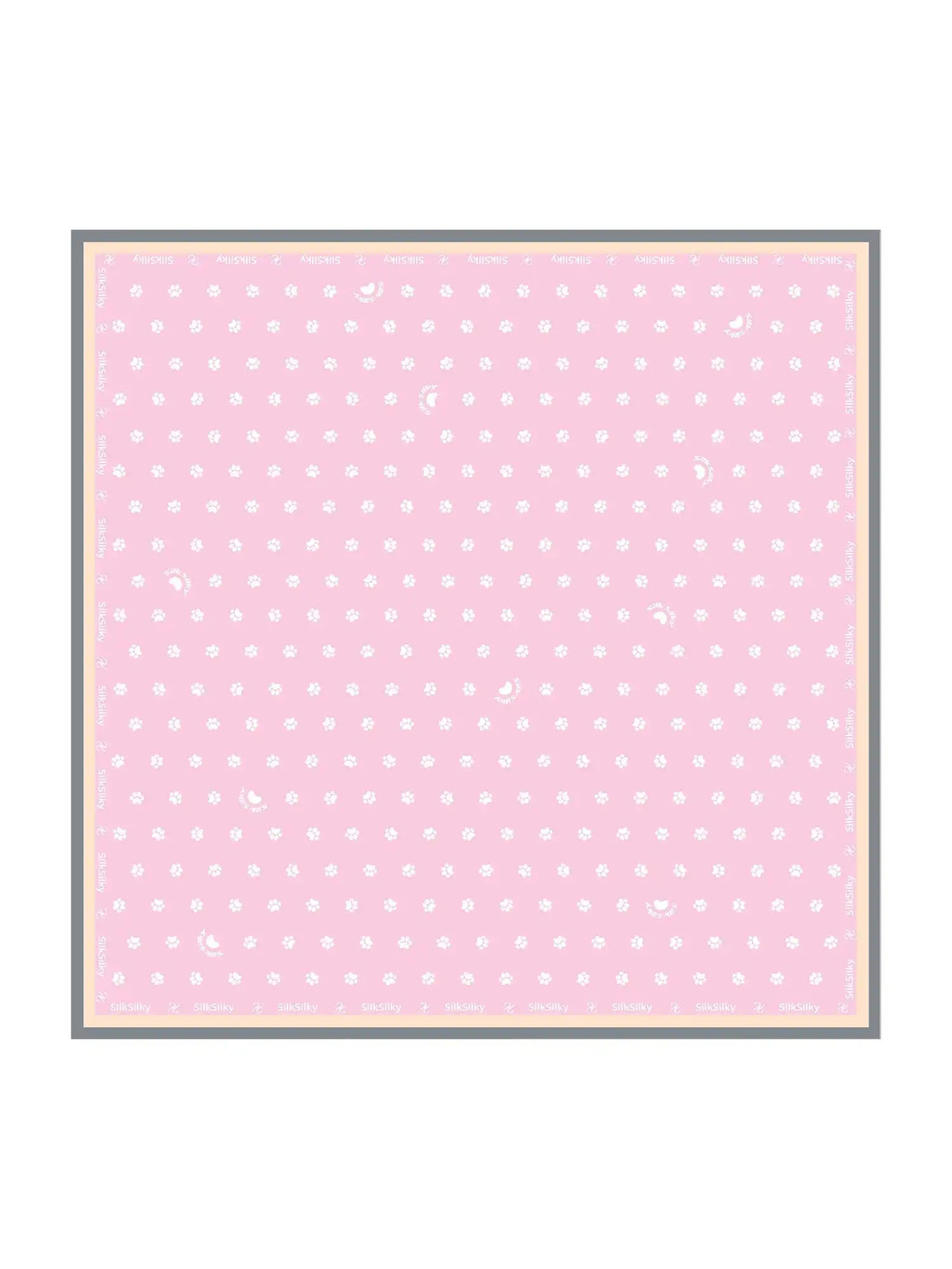 100% Mulberry Silk Paw Print Square Scarf - Size 90x90cm
